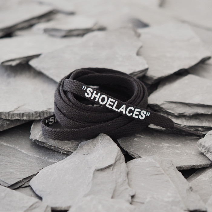 off white black shoelaces